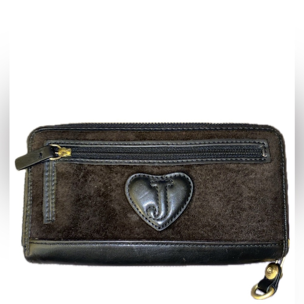 Vintage Juicy Couture Wallet Brown Crown Velour Scottie Long Wallet - Picture 2 of 3